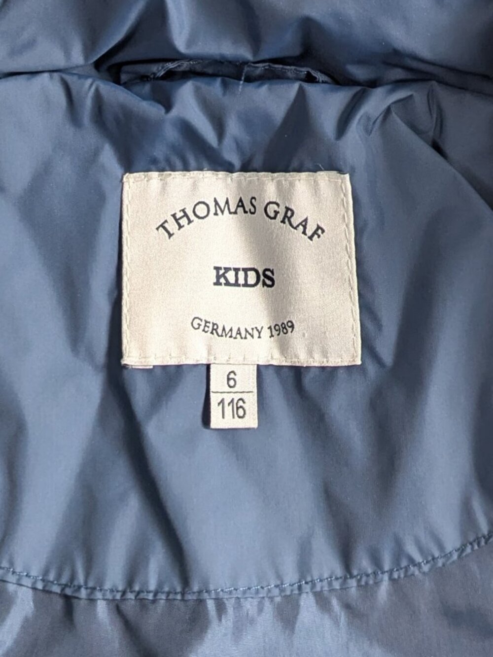 Thomas Graf Girls Down Puffer Coat Size 6 EU 116 Navy School Coat European - Picture 5 of 13